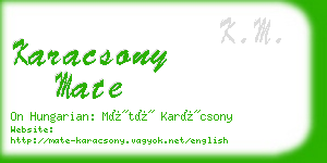 karacsony mate business card